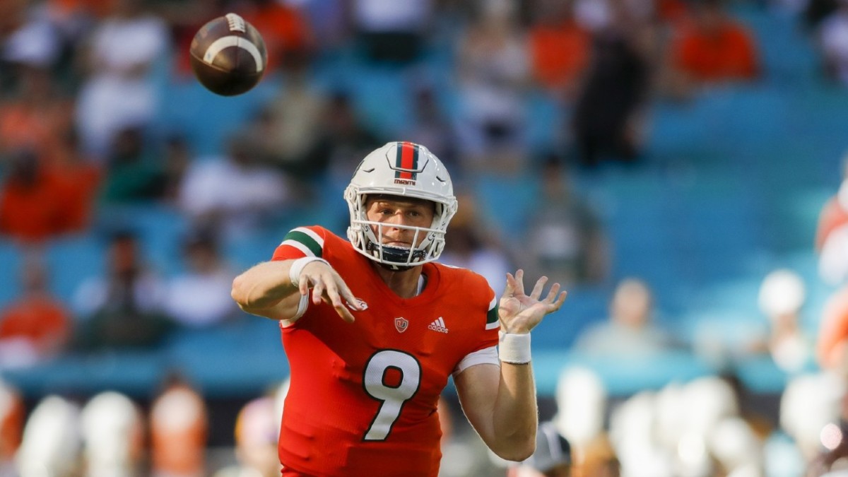 Sophomore QB Tyler Van Dyke throws a pass a. (2022)